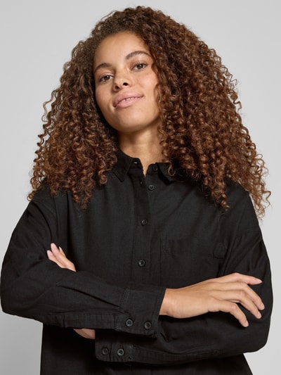 Review Regular fit overhemdblouse met linnen Zwart - 3