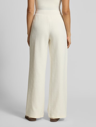 Guess Activewear Wide leg sweatbroek met structuurmotief, model 'PEONY' Offwhite - 5