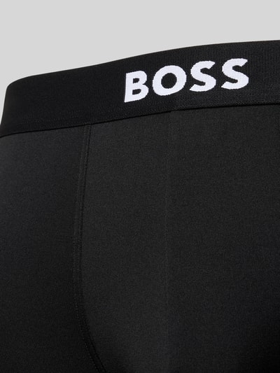 Produktfoto, Obcisłe bokserki Trunks im 3er-Pack Model 'MICRO ONE' od BOSS, efekt: jednolity kolor, wyhaftowane logo, napis z logo, elastyczny ściągacz, wielopak: 3 szt.