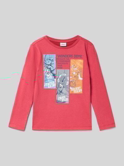 s.Oliver RED LABEL Regular Fit Langarmshirt aus reiner Baumwolle  Rot 1