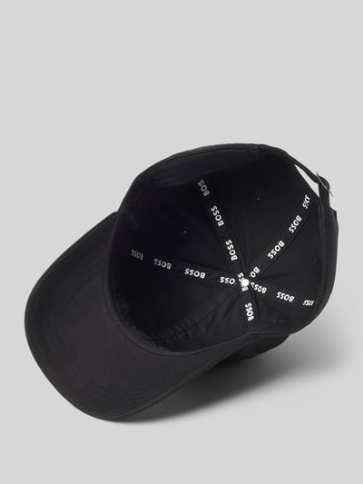 Produktfoto, Basecap aus reiner Baumwolle Modell 'ZED-BOSS-ME' von BOSS mit Label-Applikation, feine Webstruktur, verstellbarer Riegel, schwarz.