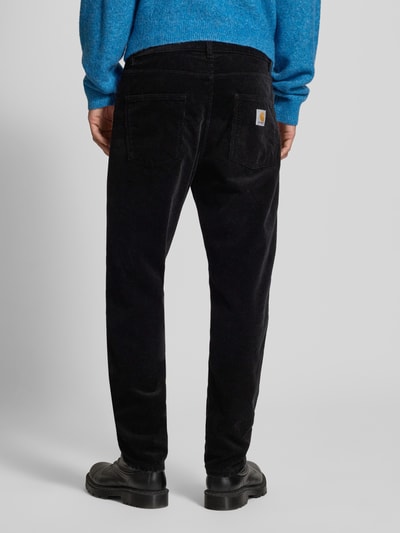 Carhartt Work In Progress Spodnie sztruksowe z wpuszczanymi kieszeniami model ‘NEWEL’ Czarny 5