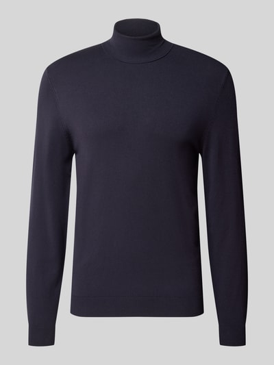 MCNEAL Slim Fit Rollkragenpullover aus Viskose-Mix mit Rippbündchen Marine 1