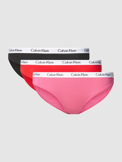 Calvin Klein Underwear Slip mit elastischem Label-Bund Modell 'CAROUSEL' im 3er-Pack Bordeaux 1