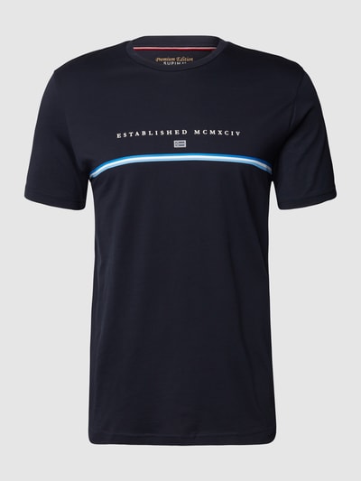 Christian Berg Men T-shirt z nadrukiem z logo Granatowy 2