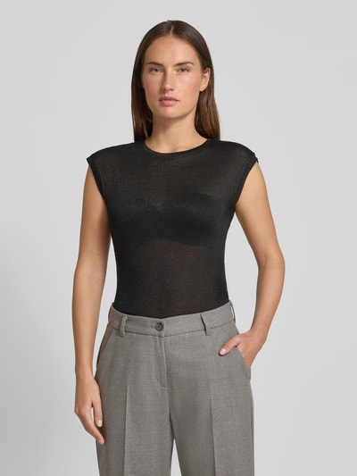 Vero Moda T-shirt o kroju slim fit z mieszanki wiskozy model ‘SARAH’ Czarny 4