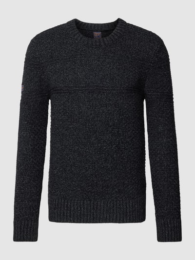 Superdry Sweter z dzianiny z dodatkiem wełny model ‘JACOB CABLE CREW’ Czarny 2