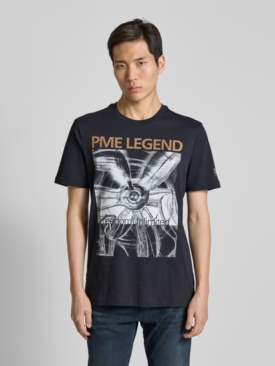 PME Legend T-Shirt mit Label-Print Marine 4