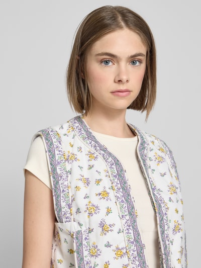 Pepe Jeans Kamizelka materiałowa o kroju regular fit z mieszanki bawełny i lnu Złamany biały 3