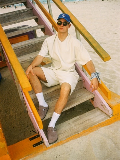 REVIEW T-Shirt mit Strukturmuster Ecru 6