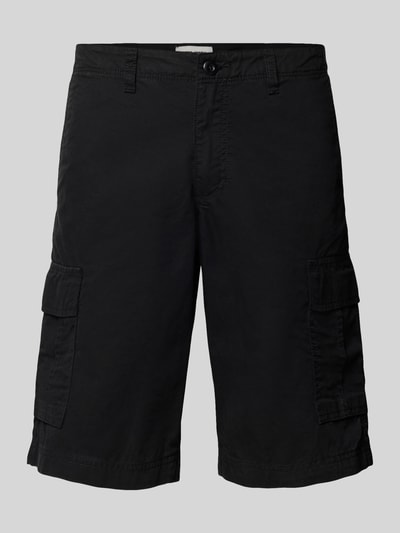 Produktfoto, Shorts mit Cargotaschen Modell 'COLE MATTY' von Jack & Jones aus Reine Baumwolle, Regular-Fit, schwarze Farbe, robuste Textur