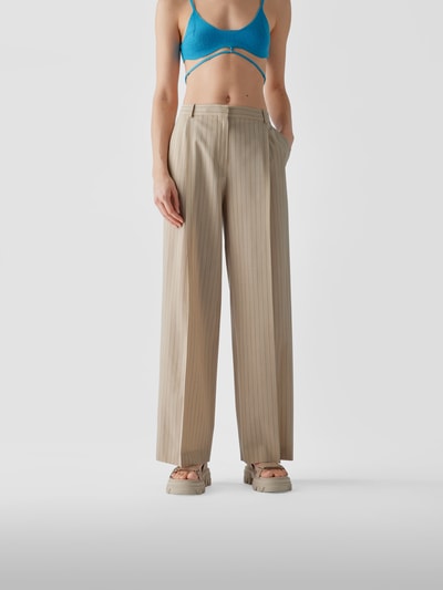 Nina Ricci Bundfaltenhose mit Nadelstreifen Beige 4