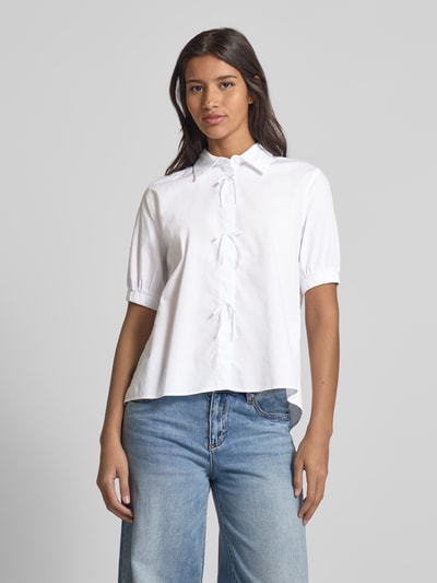 Milano Italy Bluzka koszulowa o kroju regular fit z rękawem o dł. 1/2 Złamany biały 4