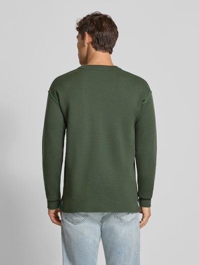 Scotch & Soda Gebreide pullover met ronde hals Donkergroen - 5