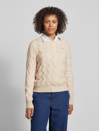 Tommy Hilfiger Gebreide pullover met ribboorden Beige - 4