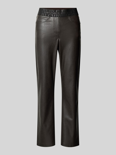 Cambio Bootcut broek in leerlook, model 'FELICE' Donkerbruin - 2