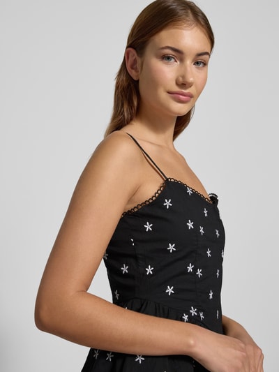 Gina Tricot Sukienka mini na regulowanych, cienkich ramiączkach Czarny 3