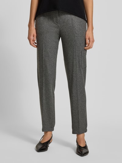 Luisa Cerano Broek van wolmix met paspelzak aan de achterkant Middengrijs gemêleerd - 4