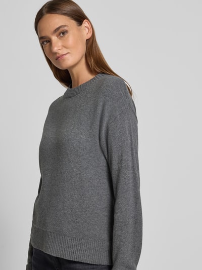 s.Oliver RED LABEL Relaxed Fit Strickpullover aus Baumwoll-Mix mit Woll-Anteil Mittelgrau Melange 3