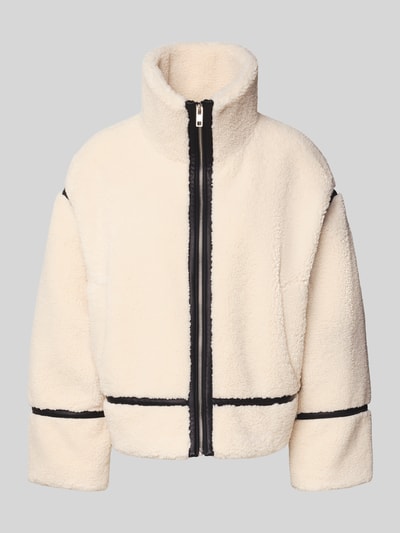 Jake*s Casual Teddyfell Jacke mit Stehkragen Ecru 2
