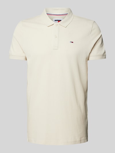 Tommy Jeans Slim Fit Poloshirt mit Logo-Stitching Beige 2