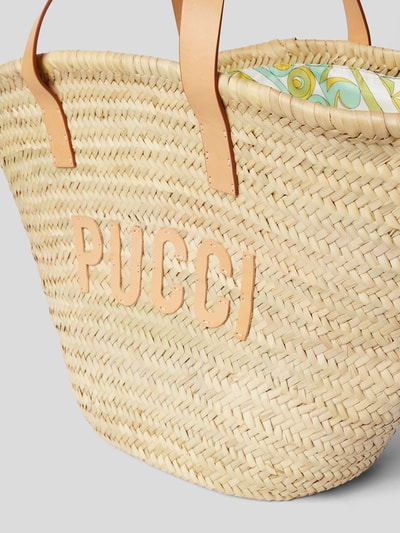 Emilio Pucci Strandtasche mit Label-Patch Hellbraun 3