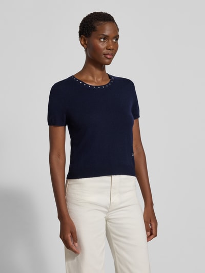 Oui Gebreide pullover van een mix van viscose en kasjmier Donkerblauw - 4