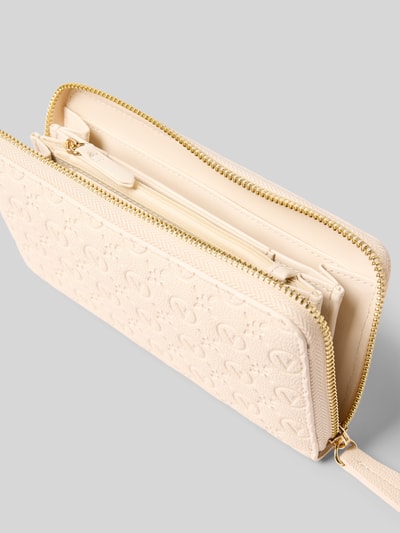 VALENTINO BAGS Portemonnee met all-over reliëflogo, model 'Samba' Ecru - 3