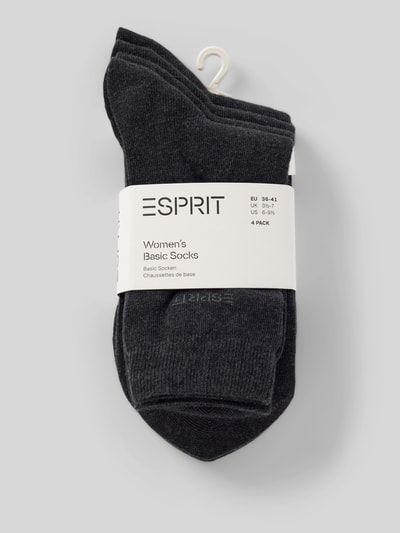 Esprit Socken  mit Label-Stitching im 4er-Pack Dunkelgrau 3