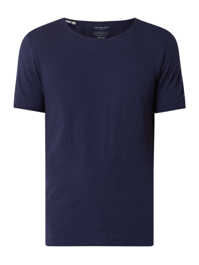 SELECTED HOMME T-Shirt in Melange-Optik Modell 'Morgan' Marine 2