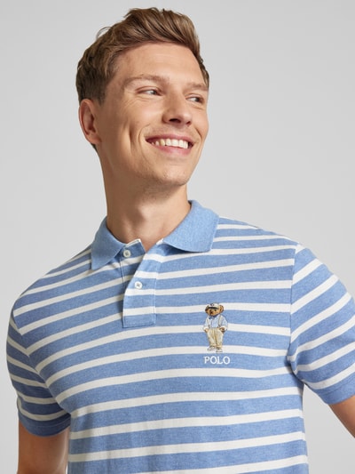 Polo Ralph Lauren Custom Slim Fit Poloshirt mit Motiv- und Label-Stitching Marine 3