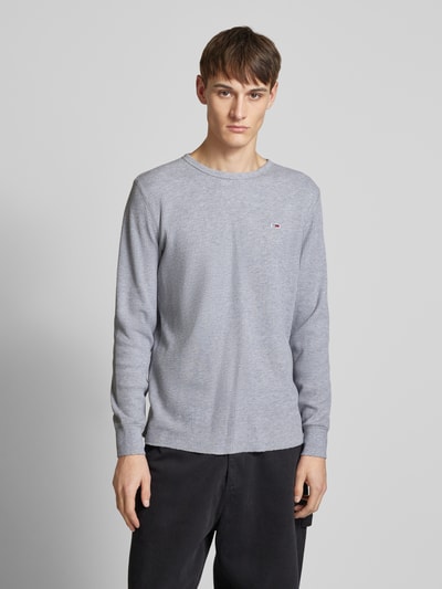 Tommy Jeans Longsleeve mit Label-Stitching Hellgrau Melange 4