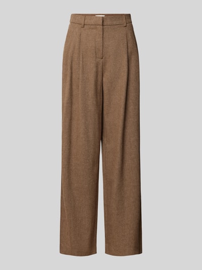 MSCH Copenhagen Wide leg stoffen broek met bandplooien, model 'Jennabella' Taupe - 2