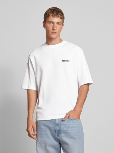 REVIEW Oversized T-Shirt mit Label-Print Weiss 4