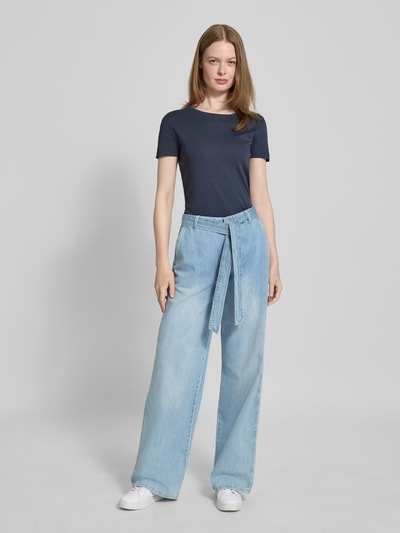 Christian Berg Woman T-shirt met geribde ronde hals Donkergrijs - 1