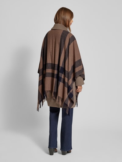 OPUS Poncho mit Fransen Modell 'Atano' Dunkelblau 5