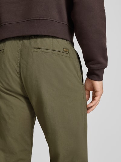 BOSS Orange Tapered fit chino van katoenmix Kaki - 3
