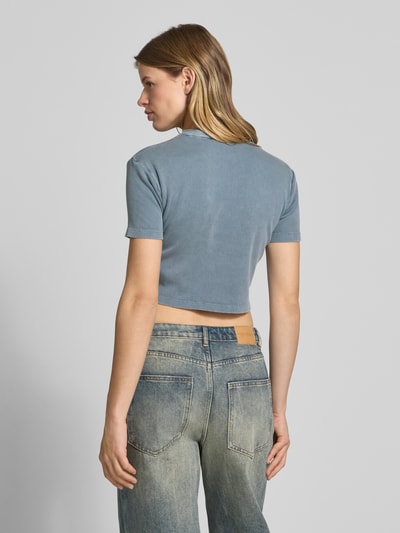 Dickies Cropped T-Shirt in Ripp-Optik Modell 'PLENTYWOOD' Blau 5