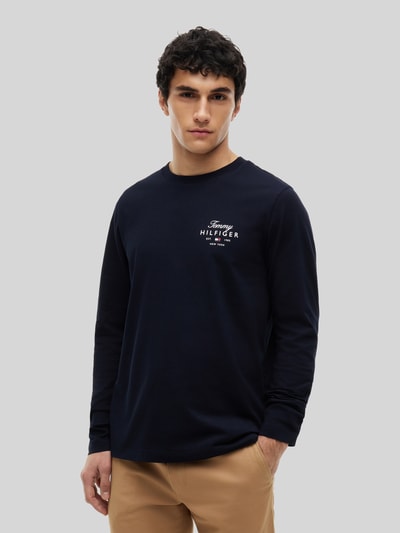 Tommy Hilfiger Bluzka z długim rękawem o kroju regular fit z czystej bawełny Granatowy 4