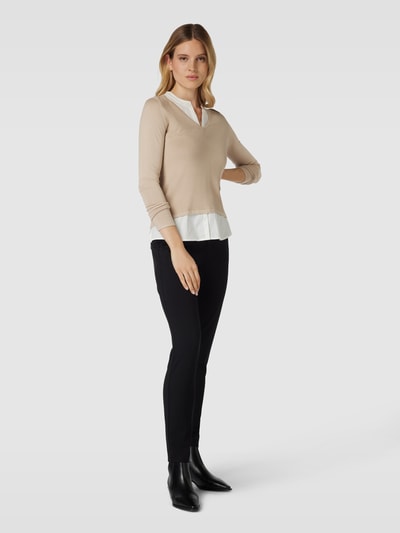 MAC Broek met rasterruit, model 'CLARIS' Zwart - 1