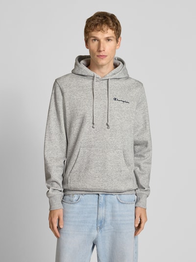 CHAMPION Bluza z kapturem z wyhaftowanym logo Jasnoszary melanż 4