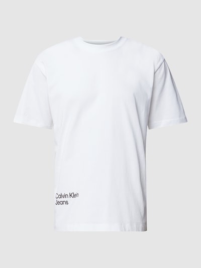 Calvin Klein Jeans T-Shirt mit Label-Print Weiss 2