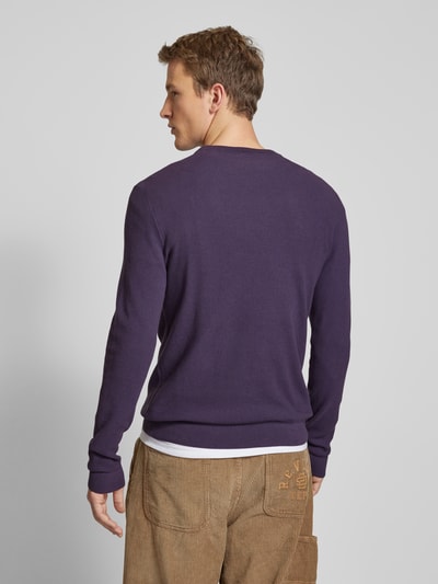 REVIEW Gebreide pullover met ronde hals Aubergine - 5