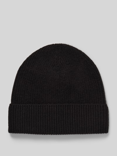 Christian Berg Woman Mütze aus reinem Kaschmir in Strick-Optik Black 1