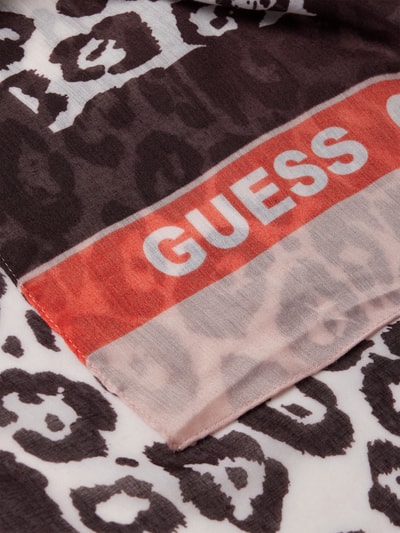 Guess Schal mit Animal- und Label-Print Dunkelbraun 2