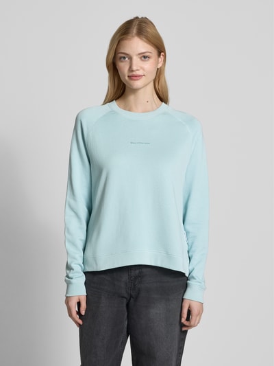 Marc O'Polo Denim Sweatshirt met labelprint Lichtblauw - 4