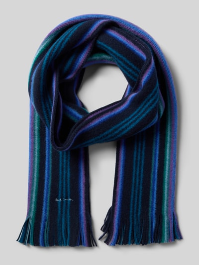 PAUL SMITH Schals aus Wolle mit Fransen Blau 1