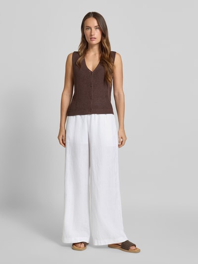 BOSS Orange Relaxed fit linnen broek met elastische band, model 'TOREANA' Wit - 1