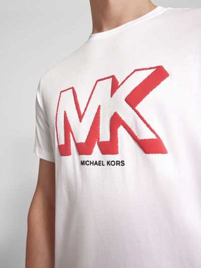 Michael Kors T-shirt z nadrukiem z logo model ‘SKETCH MK’ Biały 3