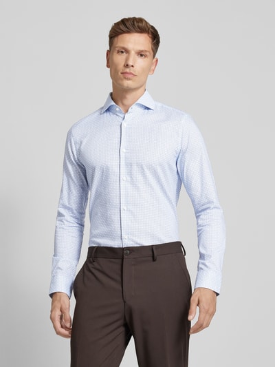 JOOP! Slim fit zakelijk overhemd met haaikraag Lichtblauw - 4